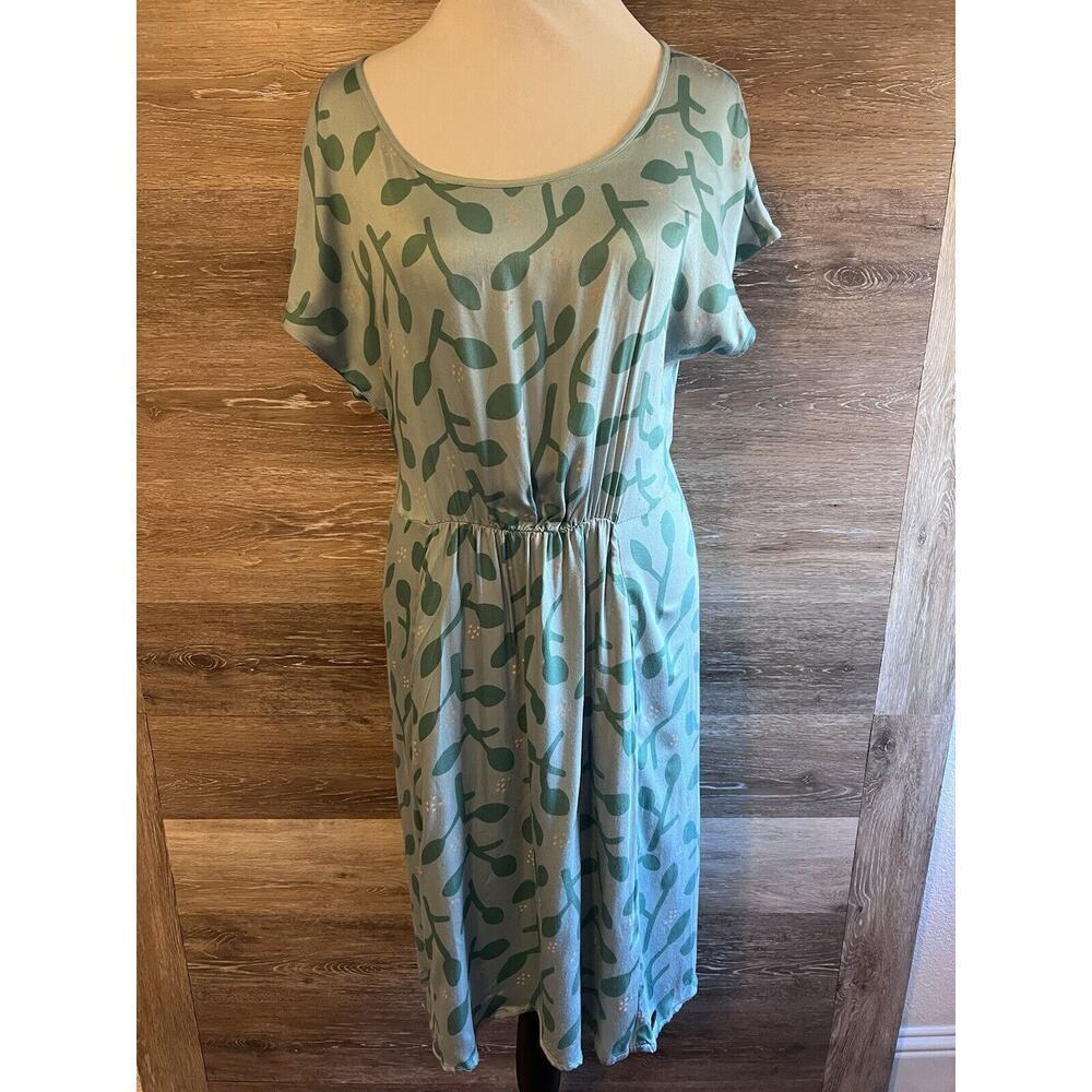 Numph Dress Green Short Pockets Designer Floral Pockets